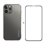 Hat-Prince ENKAY Custodia morbida antiurto in TPU trasparente Custodia protettiva anticaduta + Pellicola protettiva in vetro temperato a copertura totale, For iPhone 13 mini, For iPhone 13, For iPhone 13 Pro, For iPhone 13 Pro Max