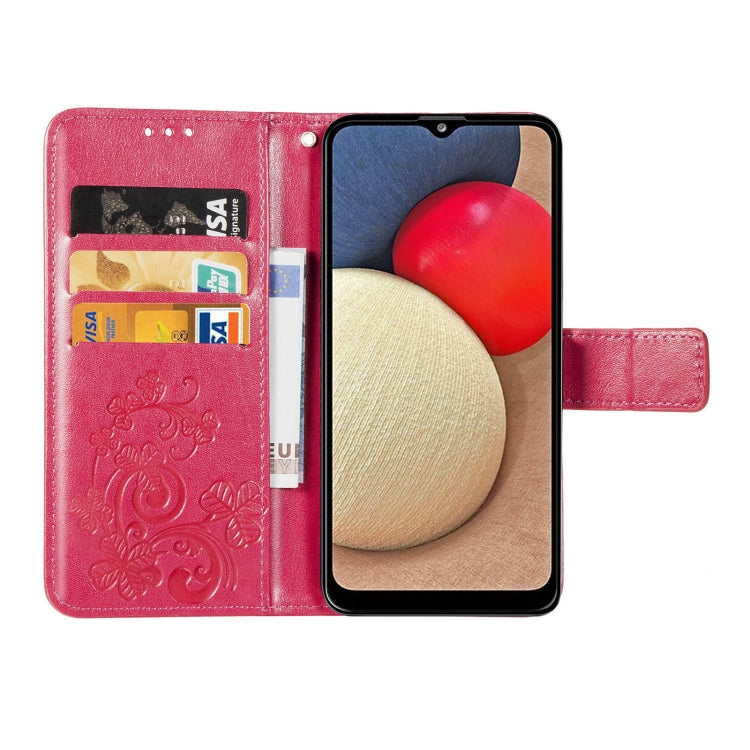 Custodia in pelle con protezione per telefono cellulare con fibbia in rilievo con chiusura a quattro foglie con cordino e slot per schede e portafoglio e funzione staffa, For Samsung Galaxy A03s 164mm, For Samsung Galaxy  A22 4G, For Samsung Galaxy A82...