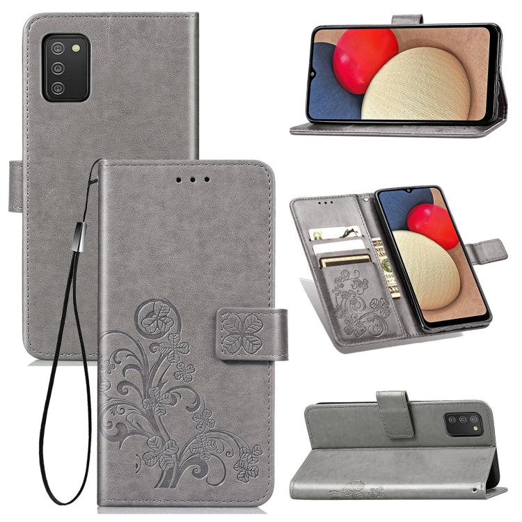 Custodia in pelle con protezione per telefono cellulare con fibbia in rilievo con chiusura a quattro foglie con cordino e slot per schede e portafoglio e funzione staffa, For Samsung Galaxy A03s 164mm, For Samsung Galaxy  A22 4G, For Samsung Galaxy A82...