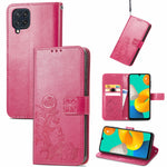 Custodia in pelle con protezione per telefono cellulare con fibbia in rilievo con chiusura a quattro foglie con cordino e slot per schede e portafoglio e funzione staffa, For Samsung Galaxy A03s 164mm, For Samsung Galaxy  A22 4G, For Samsung Galaxy A82...