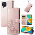 Custodia in pelle con protezione per telefono cellulare con fibbia in rilievo con chiusura a quattro foglie con cordino e slot per schede e portafoglio e funzione staffa, For Samsung Galaxy A03s 164mm, For Samsung Galaxy  A22 4G, For Samsung Galaxy A82...