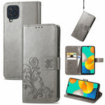 Custodia in pelle con protezione per telefono cellulare con fibbia in rilievo con chiusura a quattro foglie con cordino e slot per schede e portafoglio e funzione staffa, For Samsung Galaxy A03s 164mm, For Samsung Galaxy  A22 4G, For Samsung Galaxy A82...