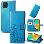Custodia in pelle con protezione per telefono cellulare con fibbia in rilievo con chiusura a quattro foglie con cordino e slot per schede e portafoglio e funzione staffa, For Samsung Galaxy A03s 164mm, For Samsung Galaxy  A22 4G, For Samsung Galaxy A82...