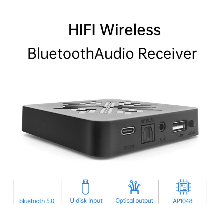 Q3 Ricevitore audio digitale Bluetooth wireless HiFi Supporto AUX 3,5 mm / Fibra ottica / Uscita USB, Q3