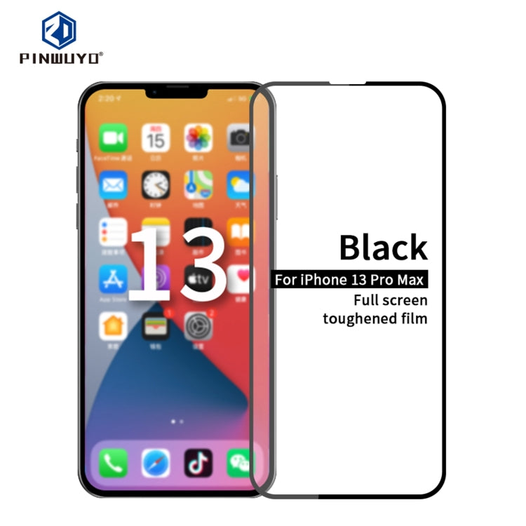 Pellicola in vetro temperato a schermo intero PINWUYO 9H 2.5D, For iPhone 13 mini, For iPhone 13 / 13 Pro, For iPhone 13 Pro Max