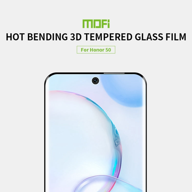 Schermo intero MOFI 9H 3D antideflagrante a flessione termica rivestito con pellicola in vetro temperato, For Honor 50, For Honor 50 Pro