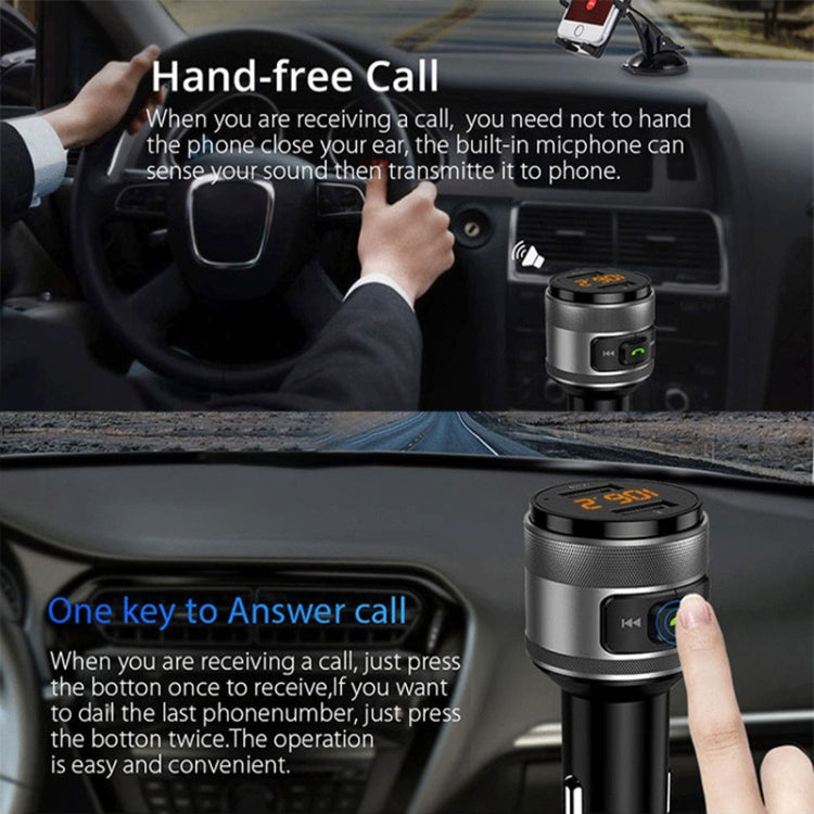 Trasmettitore FM wireless C57 QC3.0 Caricatore per auto veloce Bluetooth 5.0 Modulatore per auto vivavoce Lettore MP3 di memoria flash USB, C57