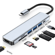 Docking station HUB da PD a tipo C 7 in 1 HDMI+SD/TF+USB2.0x2+USB3.0+