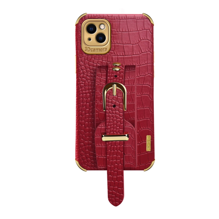 Custodia in pelle con motivo coccodrillo in TPU elettrolitico con cinturino da polso, For iPhone 13 Pro Max, For iPhone 13 Pro, For iPhone 13, For iPhone 13 mini