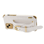 Custodia in pelle con motivo coccodrillo in TPU elettrolitico con cinturino da polso, For iPhone 13 Pro Max, For iPhone 13 Pro, For iPhone 13, For iPhone 13 mini