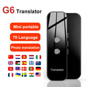 G6 Traduttore vocale istantaneo portatile in tempo reale Traduttore multilingue Traduttore vocale Assistente di viaggio personale, G6 Gray, G6 Black