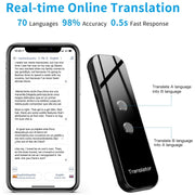 G6 Traduttore vocale istantaneo portatile in tempo reale Traduttore multilingue Traduttore vocale Assistente di viaggio personale, G6 Gray, G6 Black