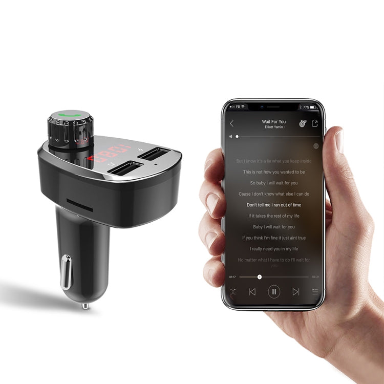 G13 Lettore MP3 per auto Dispositivo vivavoce Bluetooth Trasmettitore FM Kit per auto Caricatore rapido doppio USB, G13