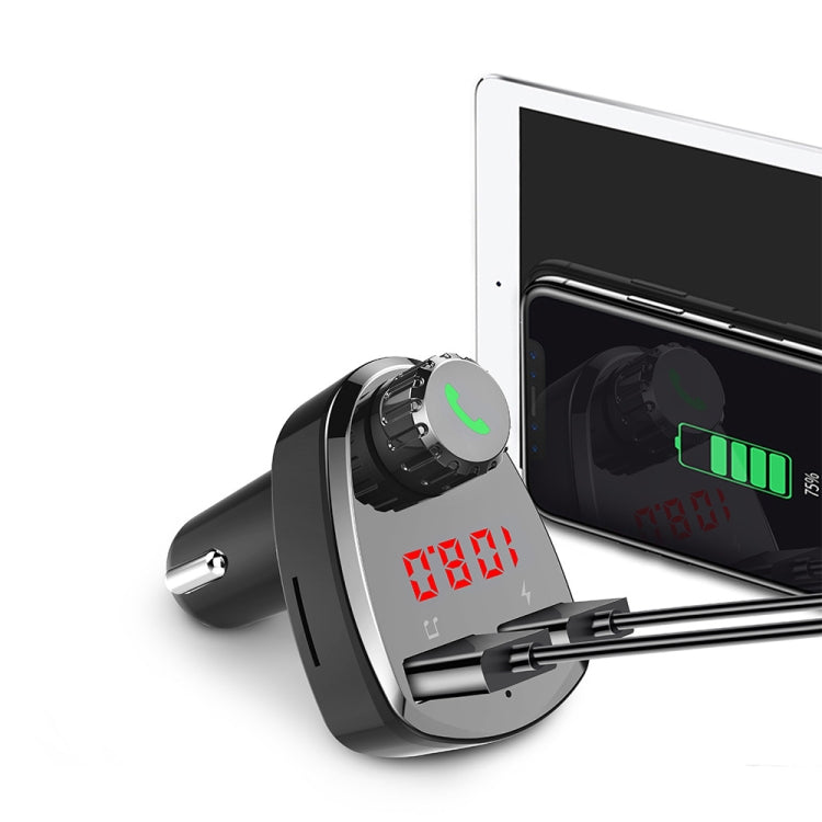 G13 Lettore MP3 per auto Dispositivo vivavoce Bluetooth Trasmettitore FM Kit per auto Caricatore rapido doppio USB, G13