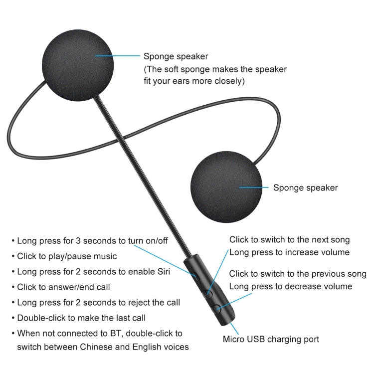 Le cuffie Bluetooth per casco moto T4 BT 5.0 Stereo si connettono automaticamente per supportare SIRI, T4