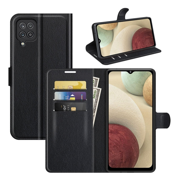 Per Samsung Galaxy F12 / M12 Litchi Texture Custodia protettiva a vibrazione orizzontale con supporto e slot per schede e portafoglio, For Galaxy F12 / M12