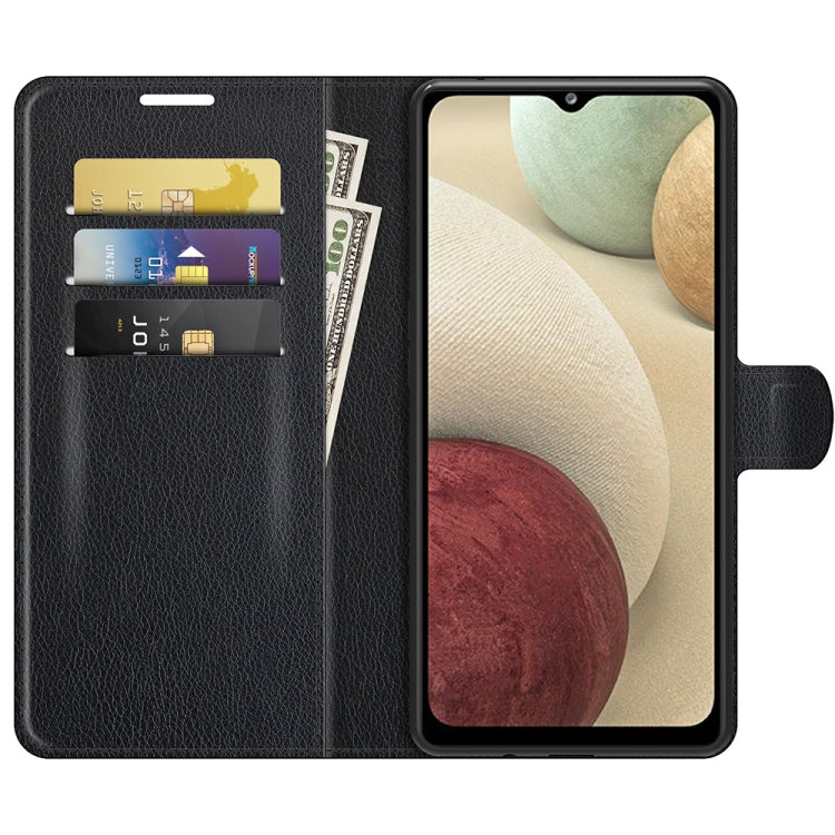 Per Samsung Galaxy F12 / M12 Litchi Texture Custodia protettiva a vibrazione orizzontale con supporto e slot per schede e portafoglio, For Galaxy F12 / M12