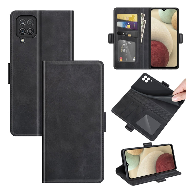 Per Samsung Galaxy F12 / M12 Custodia in pelle a vibrazione orizzontale con fibbia magnetica a doppio lato con supporto e slot per schede e portafoglio