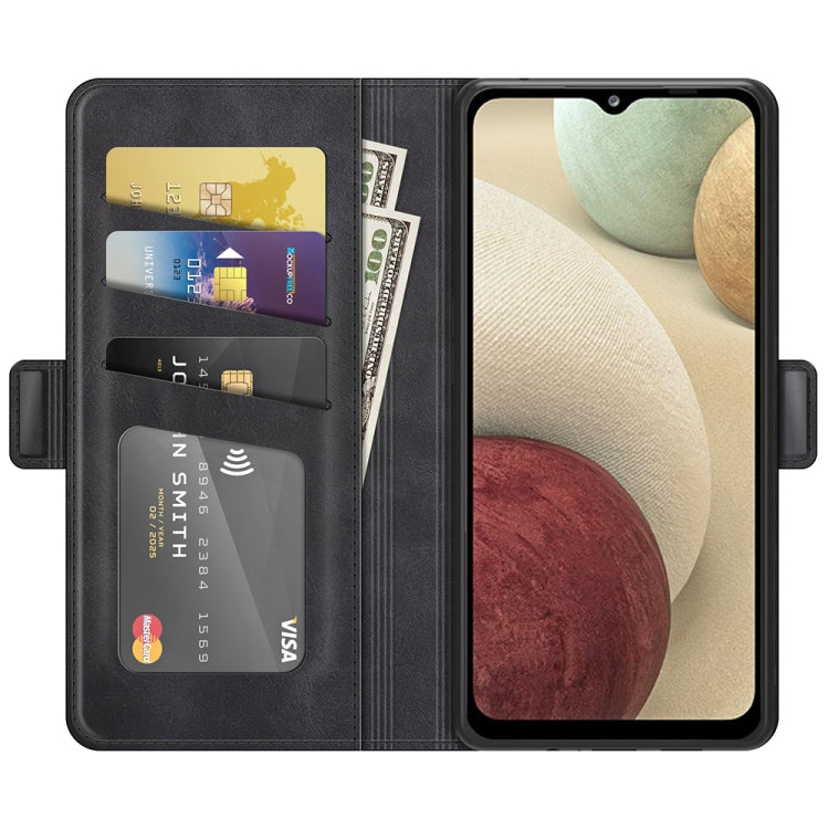 Per Samsung Galaxy F12 / M12 Custodia in pelle a vibrazione orizzontale con fibbia magnetica a doppio lato con supporto e slot per schede e portafoglio