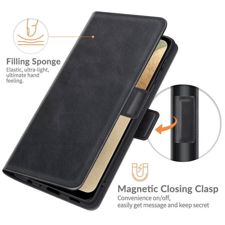 Per Samsung Galaxy F12 / M12 Custodia in pelle a vibrazione orizzontale con fibbia magnetica a doppio lato con supporto e slot per schede e portafoglio
