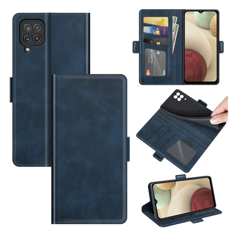 Per Samsung Galaxy F12 / M12 Custodia in pelle a vibrazione orizzontale con fibbia magnetica a doppio lato con supporto e slot per schede e portafoglio