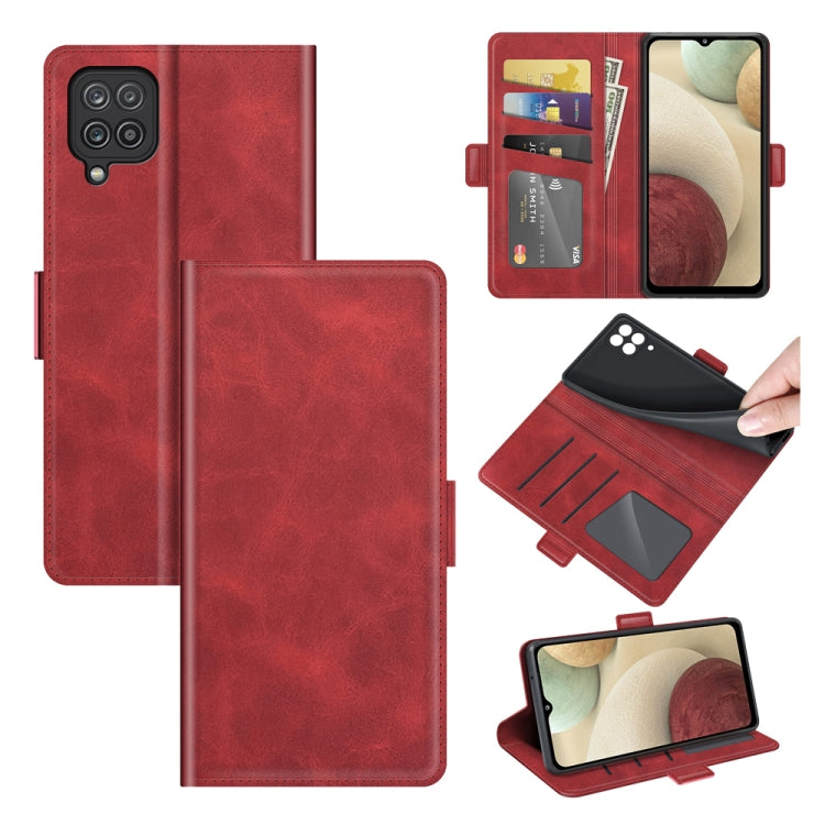 Per Samsung Galaxy F12 / M12 Custodia in pelle a vibrazione orizzontale con fibbia magnetica a doppio lato con supporto e slot per schede e portafoglio