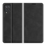 Per Samsung Galaxy F12 / M12 Custodia in pelle con ventosa magnetica da lavoro retro-skin con supporto e slot per carte e portafoglio, For Galaxy F12 / M12