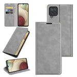 Per Samsung Galaxy F12 / M12 Custodia in pelle con ventosa magnetica da lavoro retro-skin con supporto e slot per carte e portafoglio, For Galaxy F12 / M12