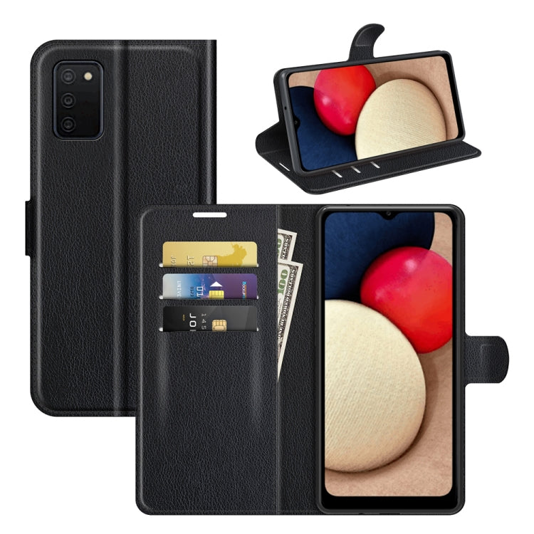 Per Samsung Galaxy A03s Litchi Texture Custodia protettiva a vibrazione orizzontale con supporto e slot per schede e portafoglio, For Galaxy A03s 166mm
