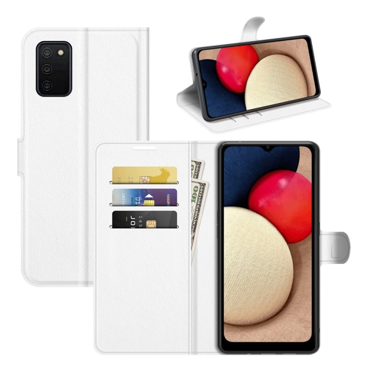 Per Samsung Galaxy A03s Litchi Texture Custodia protettiva a vibrazione orizzontale con supporto e slot per schede e portafoglio, For Galaxy A03s 166mm