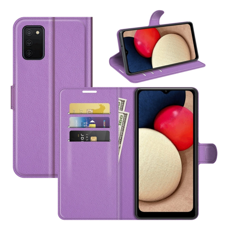 Per Samsung Galaxy A03s Litchi Texture Custodia protettiva a vibrazione orizzontale con supporto e slot per schede e portafoglio, For Galaxy A03s 166mm