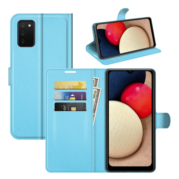 Per Samsung Galaxy A03s Litchi Texture Custodia protettiva a vibrazione orizzontale con supporto e slot per schede e portafoglio, For Galaxy A03s 166mm