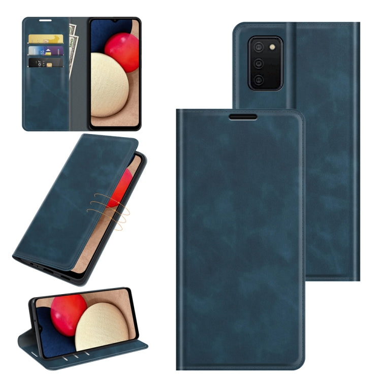 Per Samsung Galaxy A03s Custodia in pelle con ventosa magnetica per affari retro-pelle con supporto, slot per carte e portafoglio, For Galaxy A03s 164mm