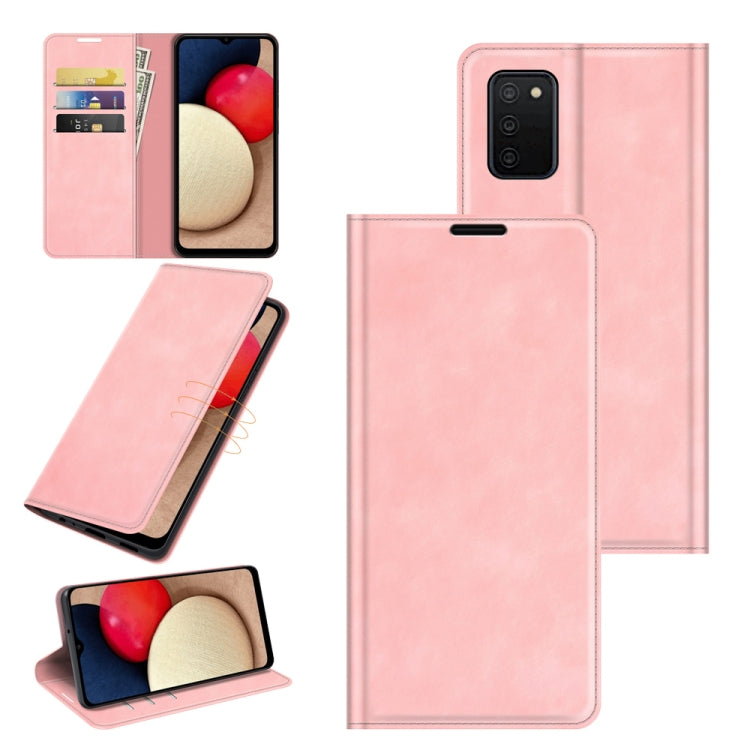 Per Samsung Galaxy A03s Custodia in pelle con ventosa magnetica per affari retro-pelle con supporto, slot per carte e portafoglio, For Galaxy A03s 164mm
