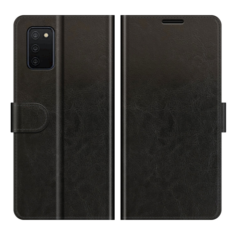 Per Samsung Galaxy A03S R64 Texture Custodia protettiva a vibrazione orizzontale singola con supporto e slot per schede e portafoglio e cornice per foto, For Samsung Galaxy A03s 164mm