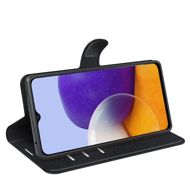 Per Samsung Galaxy A22 5G Litchi Texture Custodia protettiva a vibrazione orizzontale con supporto e slot per schede e portafoglio, For Galaxy A22 5G