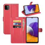 Per Samsung Galaxy A22 5G Litchi Texture Custodia protettiva a vibrazione orizzontale con supporto e slot per schede e portafoglio, For Galaxy A22 5G