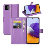 Per Samsung Galaxy A22 5G Litchi Texture Custodia protettiva a vibrazione orizzontale con supporto e slot per schede e portafoglio, For Galaxy A22 5G