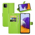 Per Samsung Galaxy A22 5G Litchi Texture Custodia protettiva a vibrazione orizzontale con supporto e slot per schede e portafoglio, For Galaxy A22 5G