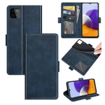 Per Samsung Galaxy A22 5G Custodia in pelle a vibrazione orizzontale con fibbia magnetica a doppio lato con supporto e slot per carte e portafoglio