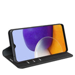 Per Samsung Galaxy A22 5G Custodia in pelle con ventosa magnetica da lavoro retro-pelle con supporto e slot per carte e portafoglio, For Glaxy A22 5G