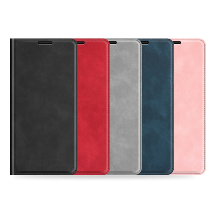 Per Samsung Galaxy A22 5G Custodia in pelle con ventosa magnetica da lavoro retro-pelle con supporto e slot per carte e portafoglio, For Glaxy A22 5G