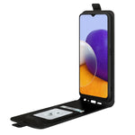 Per Samsung Galaxy A22 5G R64 Texture Custodia protettiva in pelle a vibrazione verticale singola con slot per schede e cornice per foto, For Galaxy A22 5G