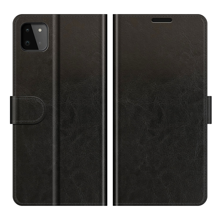 Per Samsung Galaxy A22 5G R64 Texture Custodia protettiva a vibrazione orizzontale singola con supporto e slot per schede e portafogli e cornice per foto, For Samsung Glaxy A22 5G