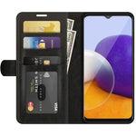 Per Samsung Galaxy A22 5G R64 Texture Custodia protettiva a vibrazione orizzontale singola con supporto e slot per schede e portafogli e cornice per foto, For Samsung Glaxy A22 5G