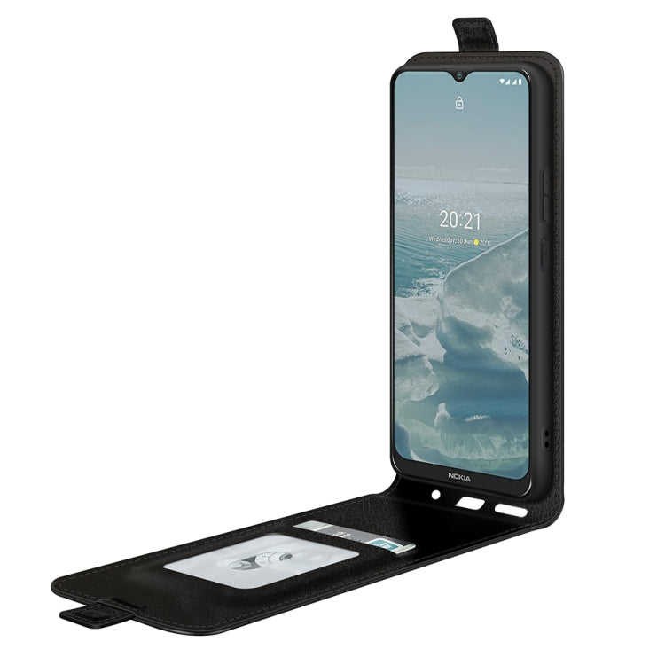 Per Nokia G10/G20 R64 Texture Custodia protettiva in pelle a vibrazione verticale singola con slot per schede e cornice per foto, For Nokia G10/G20