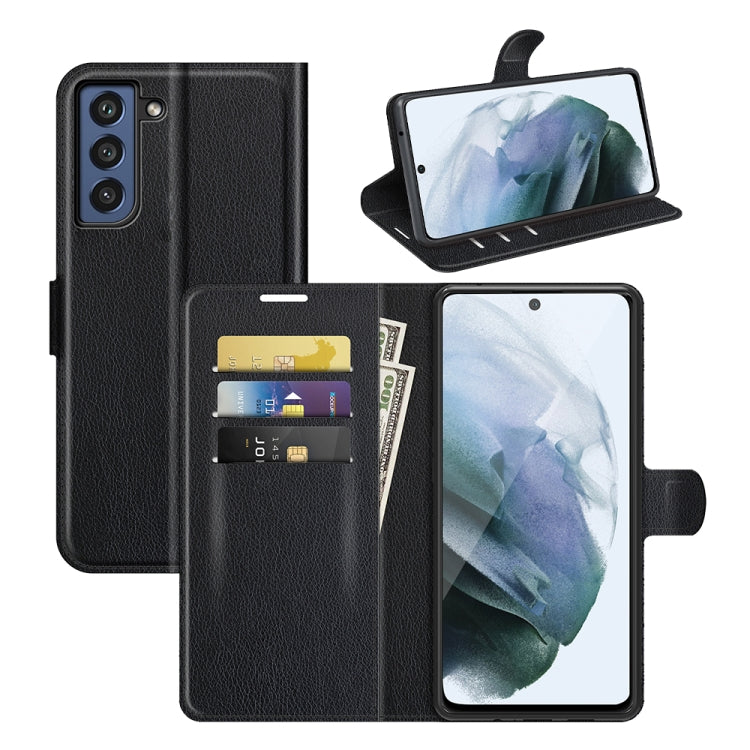 Per Galaxy S21 FE Litchi Texture Custodia protettiva a vibrazione orizzontale con supporto, slot per schede e portafoglio, For Galaxy S21 FE