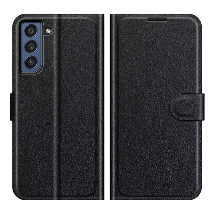 Per Galaxy S21 FE Litchi Texture Custodia protettiva a vibrazione orizzontale con supporto, slot per schede e portafoglio, For Galaxy S21 FE