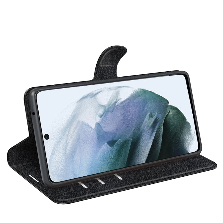Per Galaxy S21 FE Litchi Texture Custodia protettiva a vibrazione orizzontale con supporto, slot per schede e portafoglio, For Galaxy S21 FE