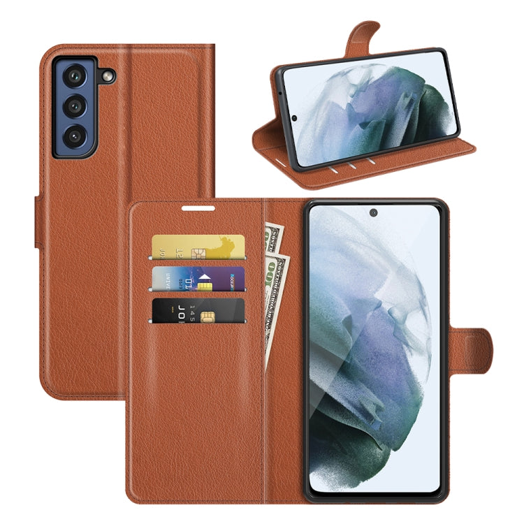 Per Galaxy S21 FE Litchi Texture Custodia protettiva a vibrazione orizzontale con supporto, slot per schede e portafoglio, For Galaxy S21 FE